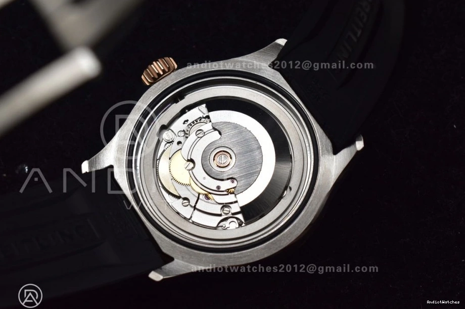 SS Best Comfortable 1165 on A Black BLSF Black Dial Automatic Rubber RG 42 SuperOcean Edition Strap 1:1 0726